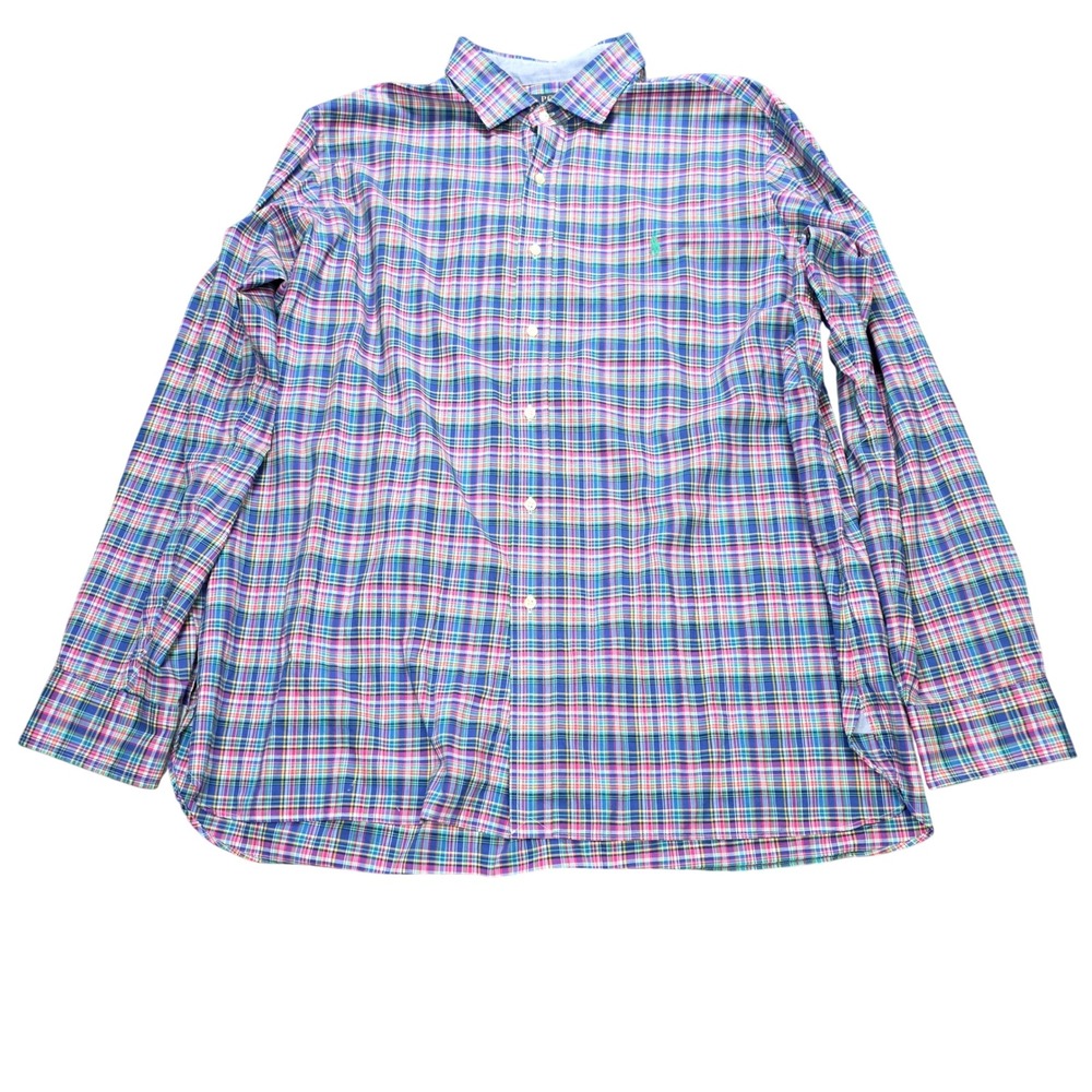 Polo Ralph Lauren Button Down Shirt Men's Size XXL Multicolor Plaid Cotton
